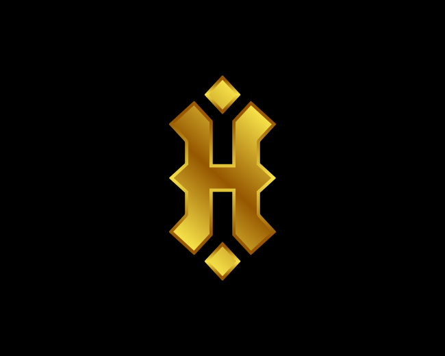 Gold H Letter Logo