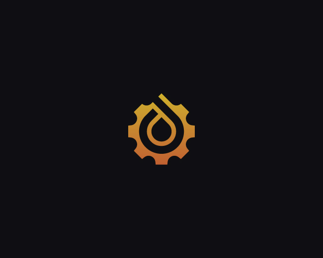 Modern Gear Drop Logo