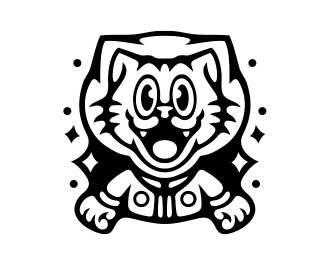 Cheerful Astronaut Cat Logo