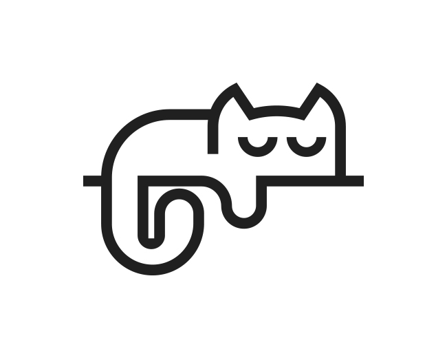 Lazy cat logomark design