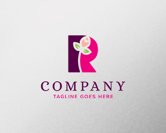 eco letter r logo template design