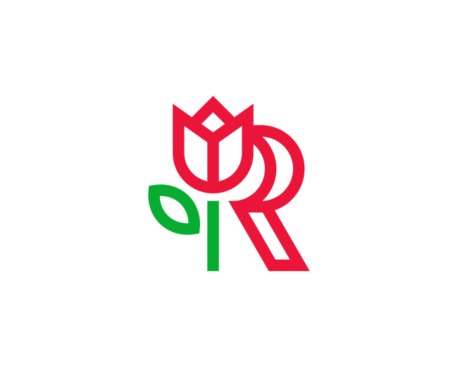 Letter R Rose Logo