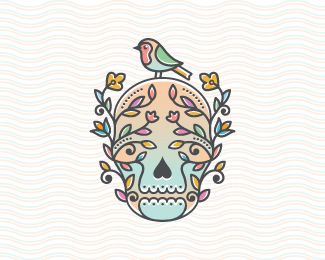 Floral Sugar Skull Logo