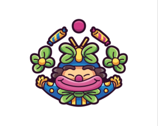 Flower Clown Balloon Logo