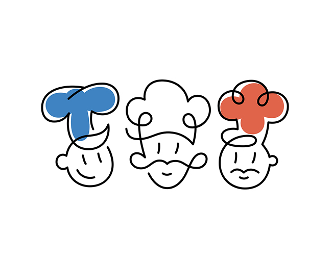 French Trio Of Chefs 📌 Logo for Sale