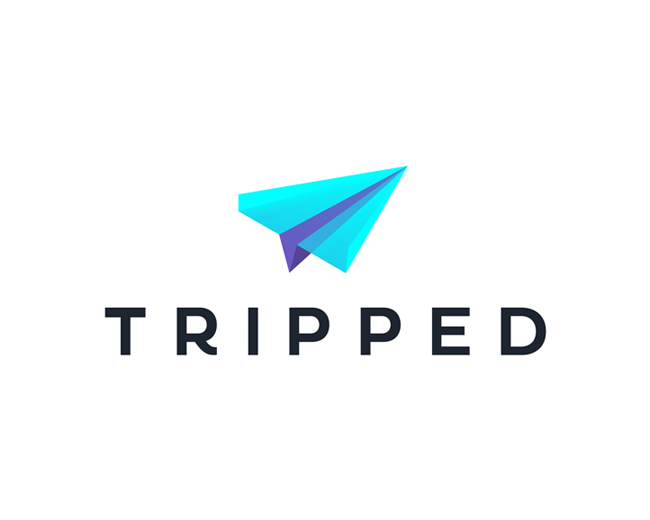 Tripped travel booking app logo design