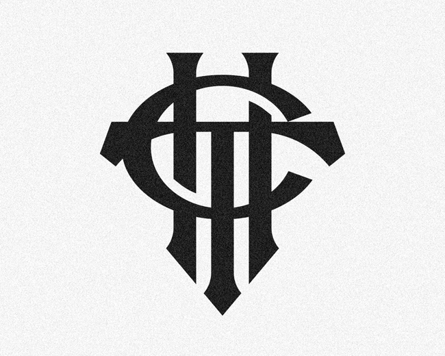 lettering T H C monogram typography logomark desig