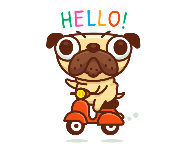 Pug ride Vespa