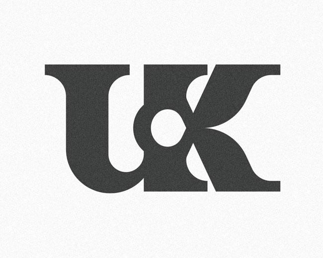 U K monogram logomark design