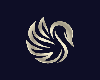 Swan Gold Luxury Logo