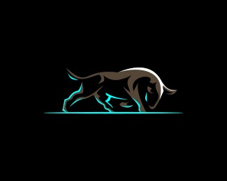 Walking bull logo