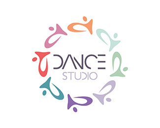 Colorful dance studio logo