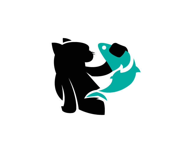 Cat and Fish Logo