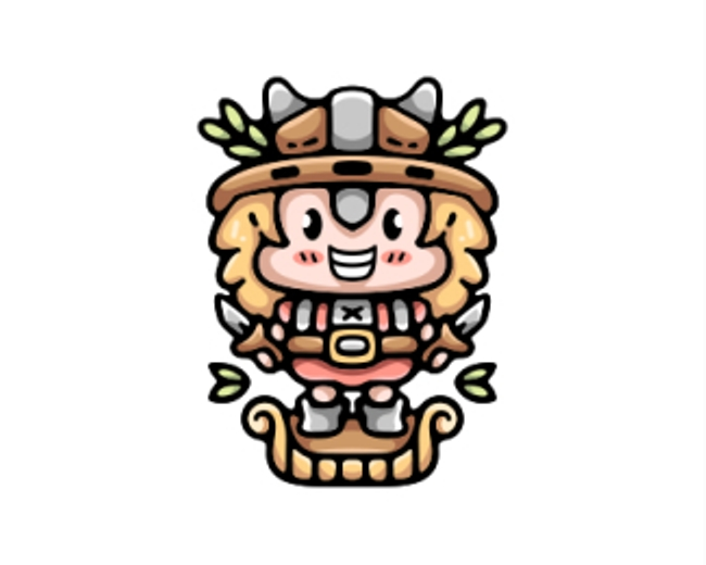 Cute Viking Children Logo