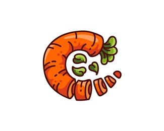 C Carrot Vegetable Logo