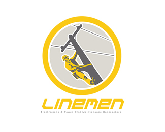 Linemen Electricians Power Logo