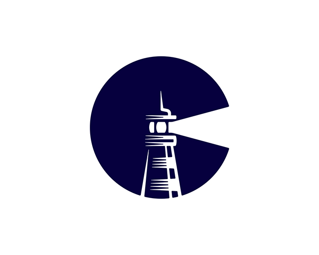 Letter C Lighthouse 📌 Logo for Sale