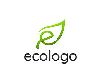 Eco Leaf with Letter E Logo Template