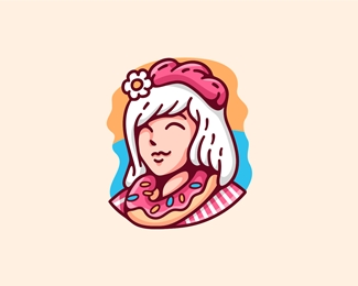 Aloha Donut Woman Logo