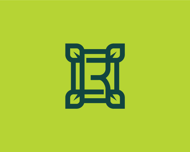 Letter R And L Leaves Square Logo